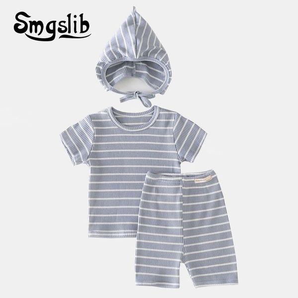 

jumpsuits 2021 spring baby boy romper set clothes 0-36m born girl rompers cotton long sleeve jumpsuit outfit hat for kids, Blue