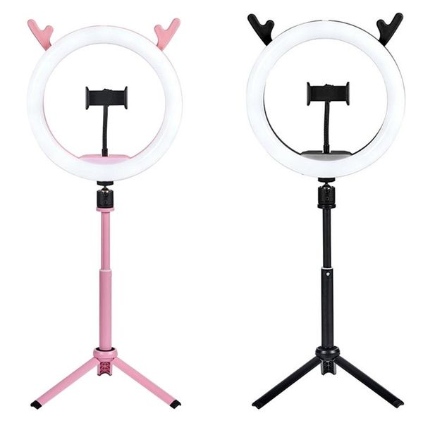 

flash heads 10inch po led selfie ring fill light with tripods video anti-shake stable holders for makeup live studio