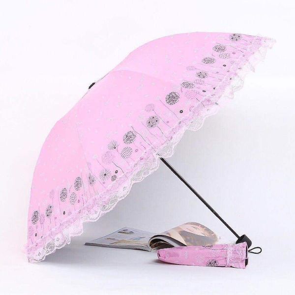 

umbrellas lace parasol rain umbrella women 190t nylon fabric