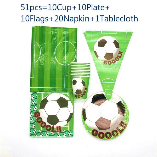 

disposable dinnerware 51-81pcs world cup theme football soccer happy birthday party decorations supplies boys favor cups plates napkins gift