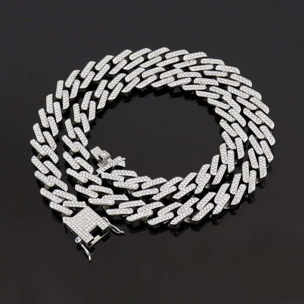

rap hip hop 13mm diamond necklace for men, Silver