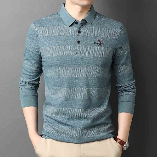 

dad autumn long sve t-shirt men's casual lapel middle-aged and elderly thin loose bottomed shirt, White;black