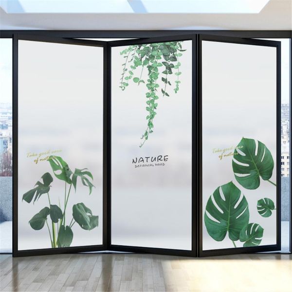 

window stickers film privacy tropical plants glass sticker uv blocking heat control coverings tint for homedecor