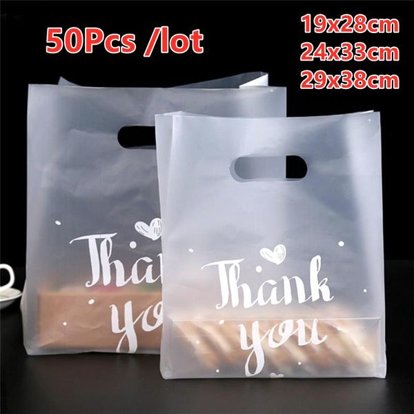

gift wrap 50pc/lot thank you plastic bags wedding party favor bag candy cake wrapping christmas with handle