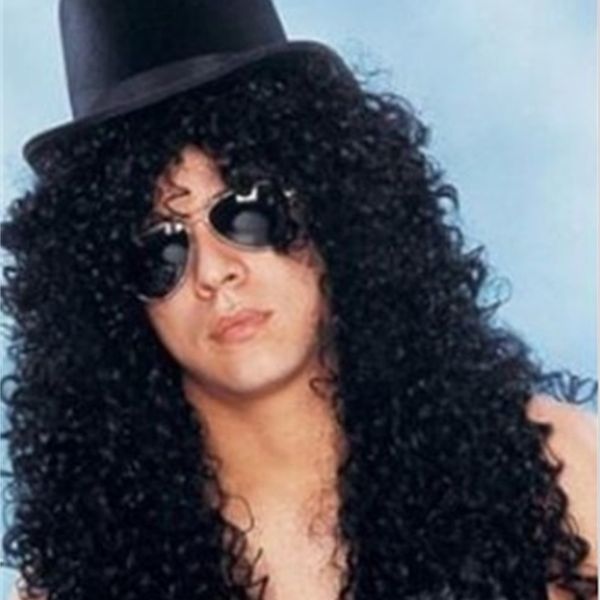 

fashion women's small curly hair split scalp wig, Black