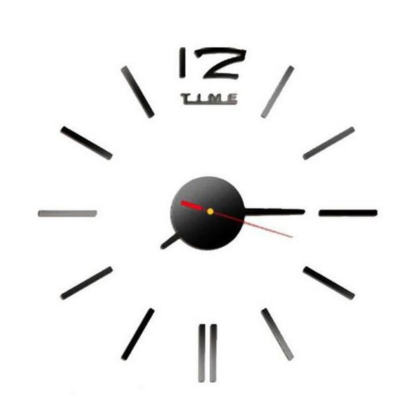 

large number wall clock 3d mirror surface modern home office art decoration drop clocks