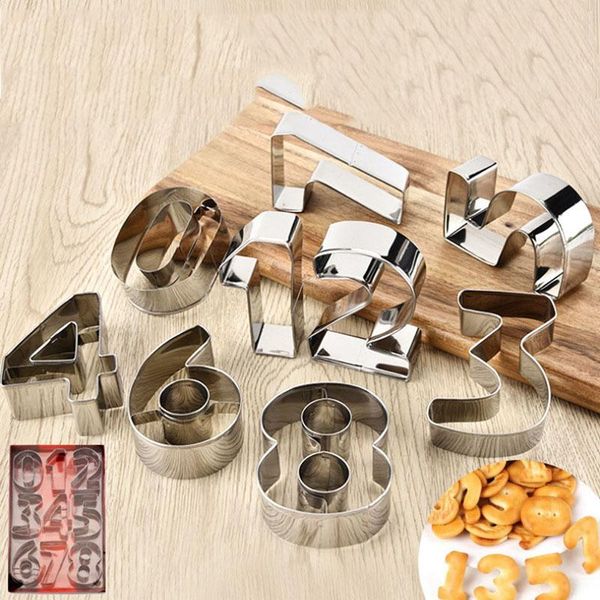 

pcs/set large cutter moulds puzzle numbers 0-9 arabic numerals cute candy biscuit mold pastry dessert diy baking tools