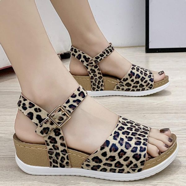 

sandals women's platform wedge heel buckle strap breathable casual shoes comfortable, Black