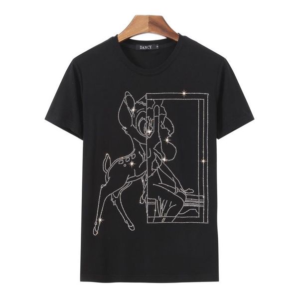 

men's t-shirts 2021 summer short sleeve t-shirt deer drill, White;black