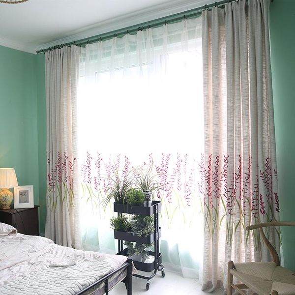 

the minimalist fresh cotton and curtain linen printed curtains for living room dining bedroom. & drapes