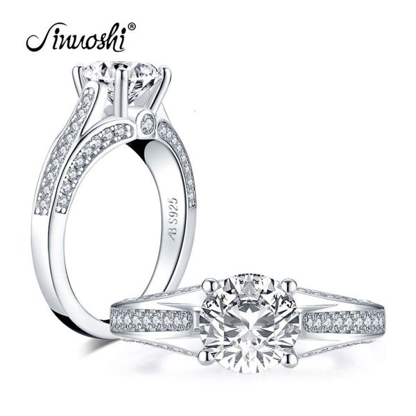 

simulation sona diamond micro inlay ring silver ainuoshi, Slivery;golden