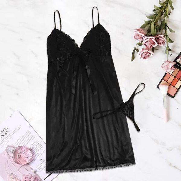 

bras sets lingerie erotic dress temptation underwear women porno bodysuit costumes bow lace babydolls nightgown mujer, Red;black