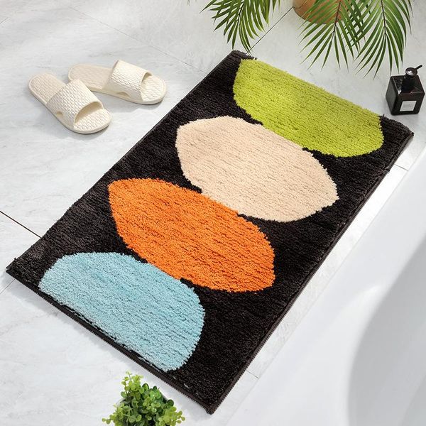 

flocking bedroom living room carpet floor mats simple household kitchen and bathroom door absorbent non-slip carpets