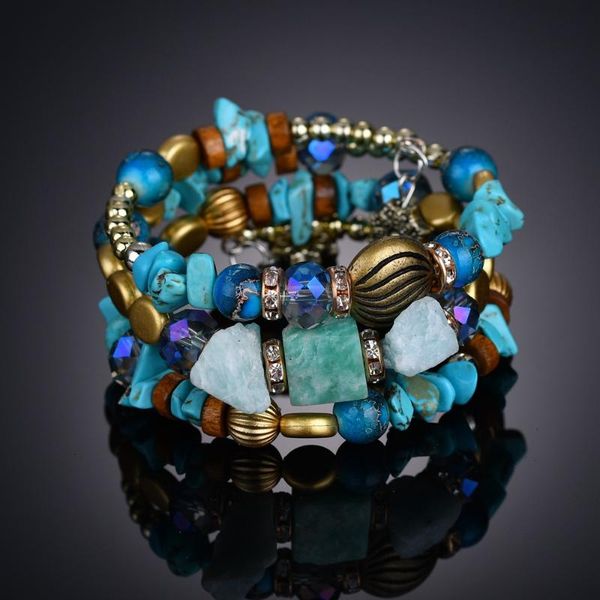 

charm bracelets a jewelry small stone beads multi-wrap tassels long for women female, Golden;silver