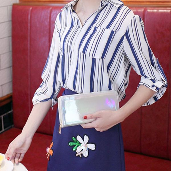 

wallets 2021 women's wallet, laser bag, korean version of the lady's clutch simple fashion, long ladies wallet, Red;black