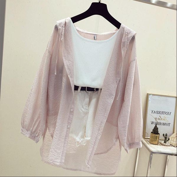 

thin coat casual summer sun womens shirts protection long cardigan clothing blouse, White