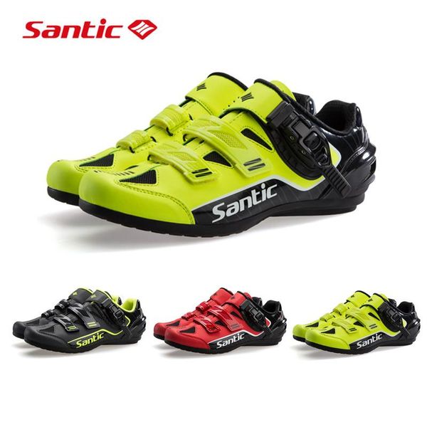

cycling footwear santic sport shoes no-lock non-slip riding bicycle mtb road bike professional competition athletic racing sneakers, Black