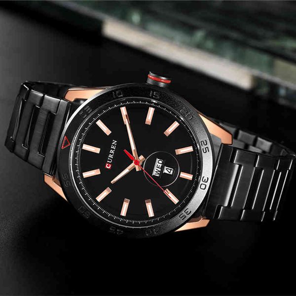 

curren mens watches brand luxury sports wristwatches quartz watch male date waterproof men fashion clock relogio masculino 210517, Slivery;brown