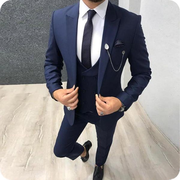 

men blazers wedding groom man prom suits costume custom made casual business slim fits social blazer jacket+pants+vest men's &, White;black