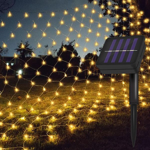 

strings 3x2m 1.1x1.1m 8 modes christmas led net mesh fairy string light holiday wedding party tree hanging garland