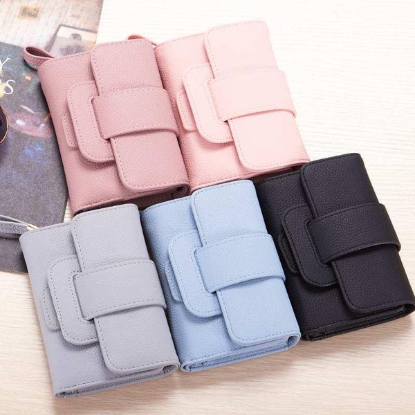 

wallets 3 fold multi-slots women fashion short pu leather coin purses card holder mini handbag clutch, Red;black