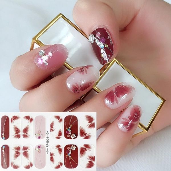 

nail stickers with diamonds 3d three-dimensional waterproof polish film bronzing decals decoration &, Black