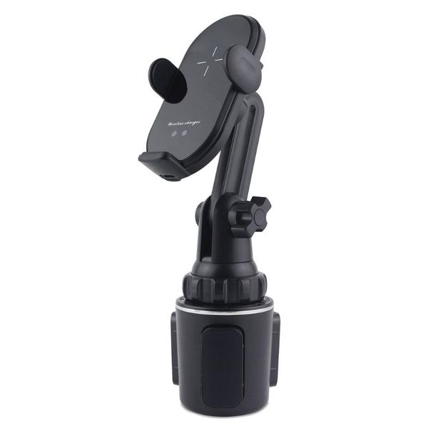 

cell phone mounts & holders 10w qi fast wireless charger auto-clamping car cup mount holder with 3pcs magnetic charging heads for cellphone