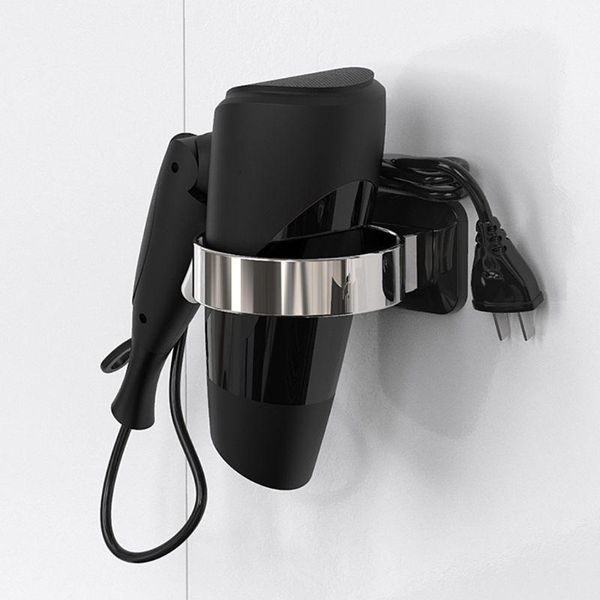 

wall-mounted abs bathroom shelf storage hair dryer holder rack kitchen organizer hairdryer accessories home tools hooks & rails