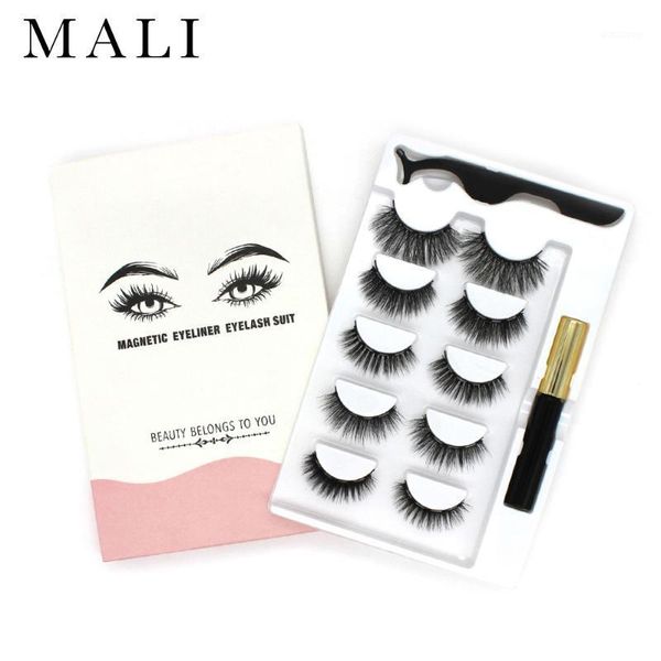 

pairs magnetic eyelash set double magnet liquid eyeliner & eyelashes and tweezers 3d lasting false eyelashes1