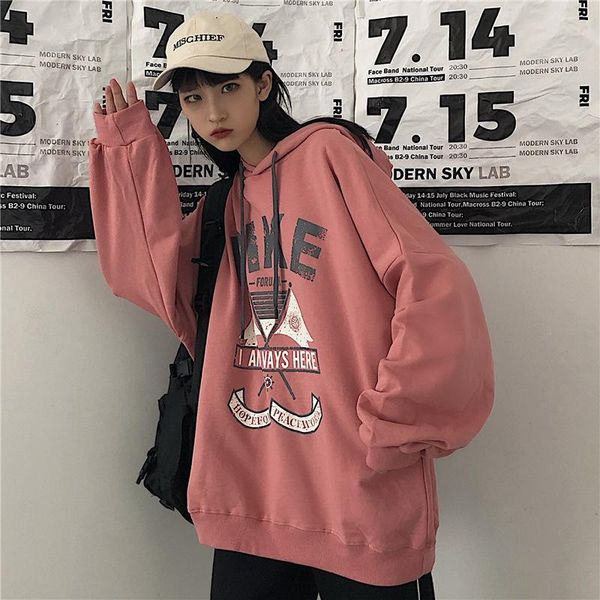 

fall/winter women's sweatshirt harajuku printed long sleeve thick hoodie sudadera mujer em* hoodies & sweatshirts, Black