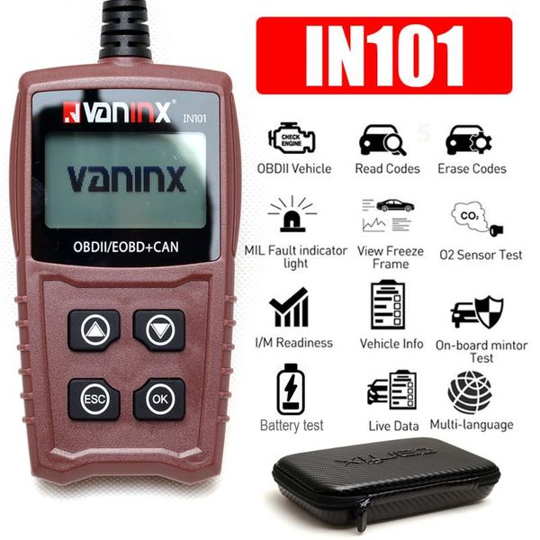 

diagnostic tools in101 engine error code reader car tool scanner obd2 support languages english german french italian span