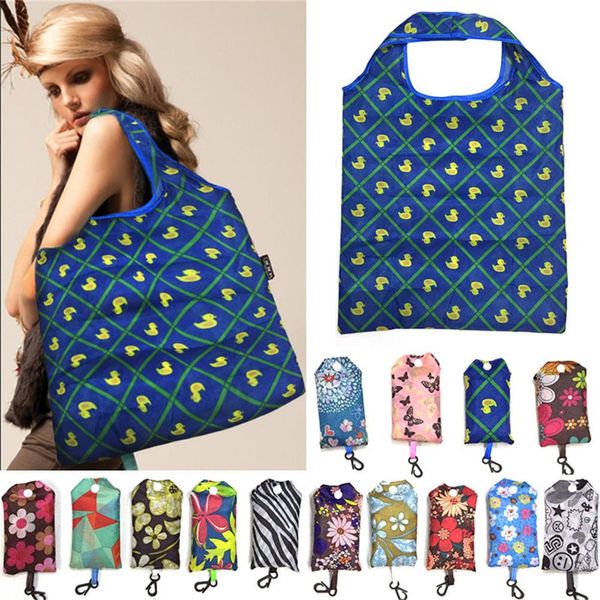 

fashion Foldable Handy Shopping Bag Reusable Tote Pouch Recycle Storage Handbags Randomly Environmentally friendly shopping bag