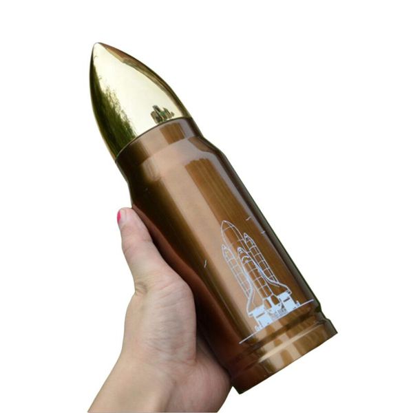 

water bottles head shaped stainless steel insulated vacuum flasks cup travel mug 350ml bottle (bronze)