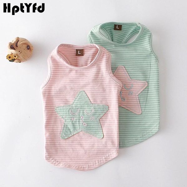 

dog apparel high quanlity pet clothes t-shirt summer puppy cat doggy vest pink star pattern 100% cotton shirt chihuahua