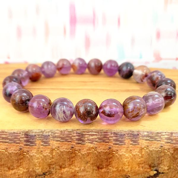 MG1207 Genuíno Super Sete Melodys Stone Pulseira Mala Bracelet Moda Cristal Naturais Power Energy Power Mala Jóias de Prática Espiritual