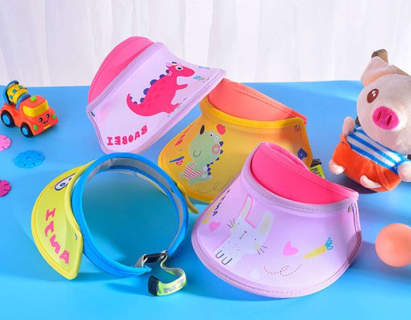 

summer dinosaur children's sunscreen open sun girl big brim baby sunshade boy duck tongue hat, Yellow