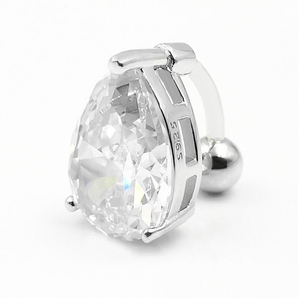 

925 silver water drop navel nail zircon ring human body piercing jewelry