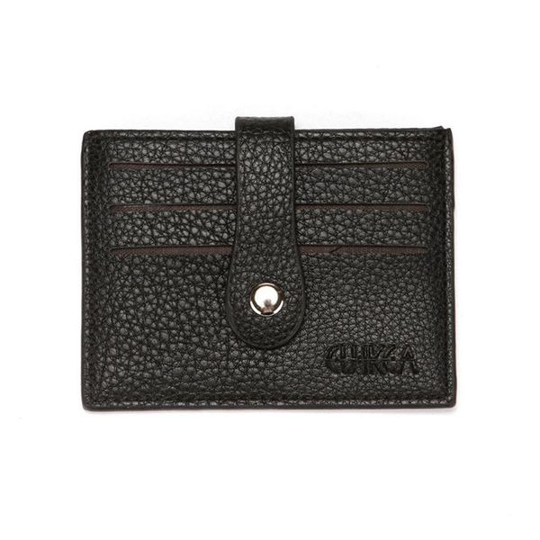 

card holders 2021 lychee pattern business holder with hasp multifunction coin purse pu leather wallet id case cash clip, Brown;gray