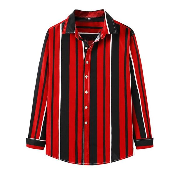 

men's casual shirts mens blouse chemise short-sleeve harajuku loose business and striped streetwear camisa masculina, White;black