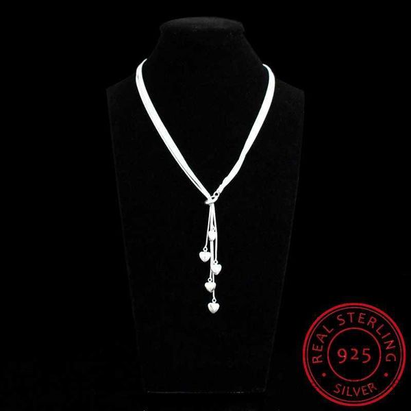 

designer necklace est luxury 925 sterling silver chain long tassel pendant five star maxi for women fine jewelry gift