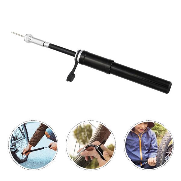 

bike pumps aluminum alloy cycling pump portable tire inflator for road (black)