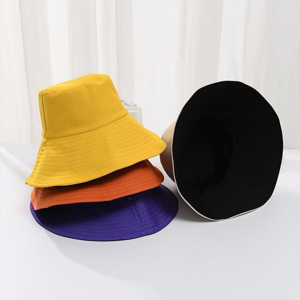 

casual solid color double sided bucket hat men womens bob hip hop panama summer daisy lady fisherman outdoor sun, Blue;gray