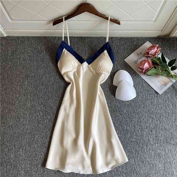 

women's sleepwear suspender nightgown spring summer night women nightwear loose casual home ing gown satin kimono 9wh4, Black;red