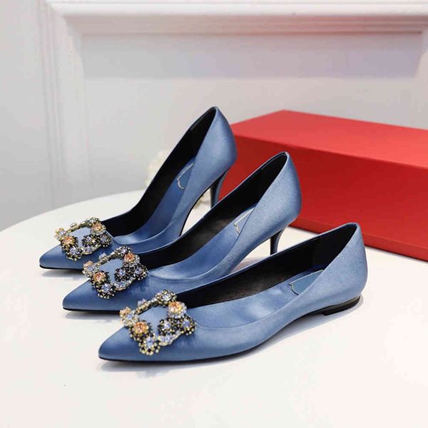 

dress shoes plus size34-42 high heels 100% real silk women's pumps genuine leather crystal ponited toe eate, Black