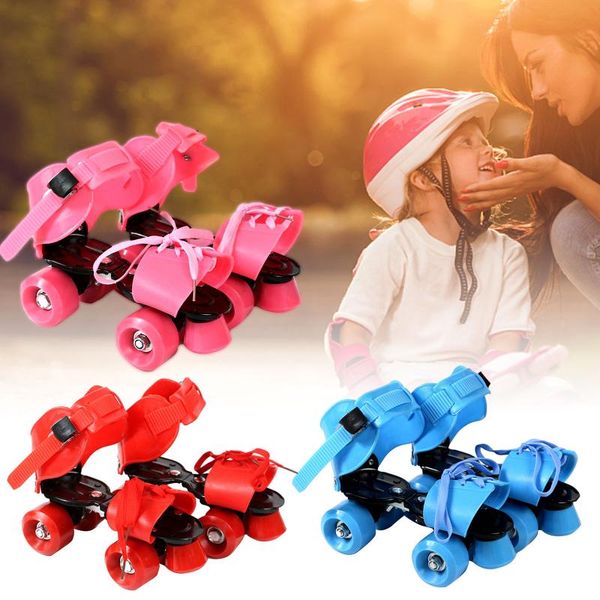 

children roller skates adjustable size double row 4 wheels skating shoes sliding slalom inline kids gifts sneakers &