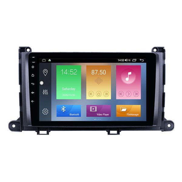 

9 inch car dvd android stereo player multiemdia system fm usb radio for toyota sienna 2009-2014 support carplay reverse camera steer wheel c