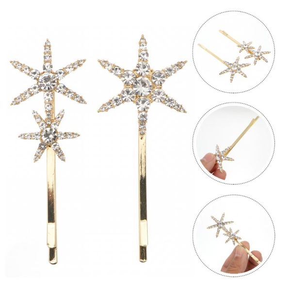 

hair clips 2pcs rhinestone star clip hairpin barrettes headdress accessory