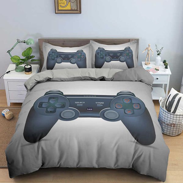 Luxus-Euro-Größen-Bettwäsche-Set für Jungen-Geschenk Modern Gamer-Bettdecken-Tuch-Spiel Duvet-Cover Kinder bunte nordische Bettbezüge 210615