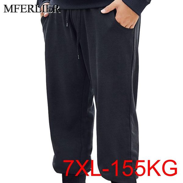 

men's pants autumn sping plus size 7xl weight 156kg 5xl 6xl loose casual elastic men, Black