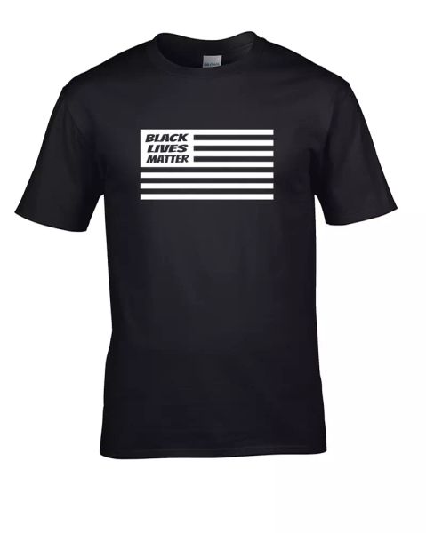 

Black Lives Matter US Star and Stripes Flag (BLM) Men's T-Shirt, White;black